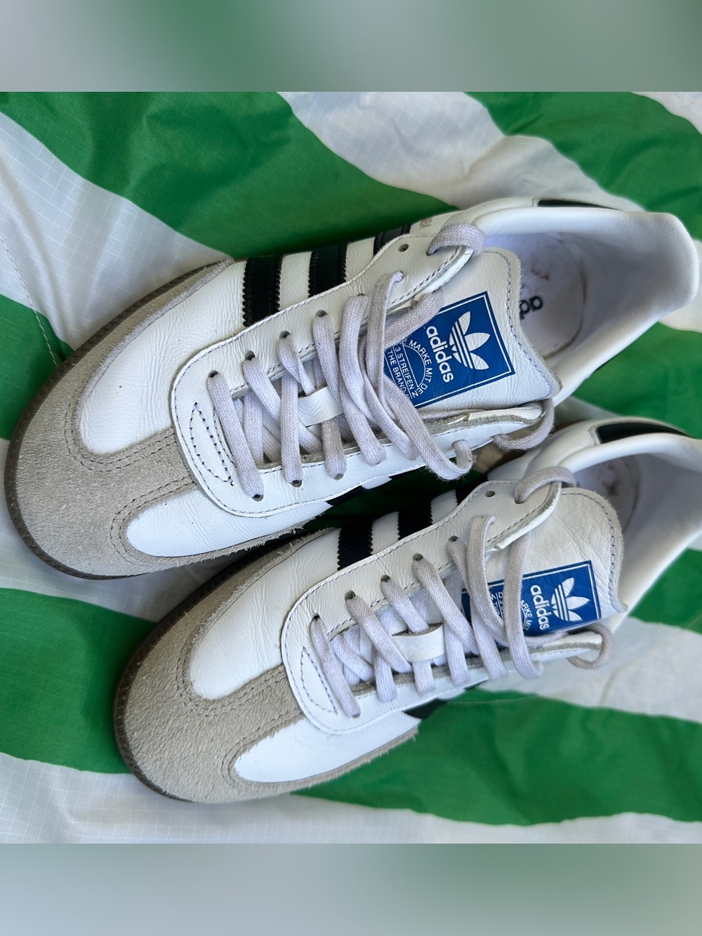 ADIDAS samba white black with gray toe